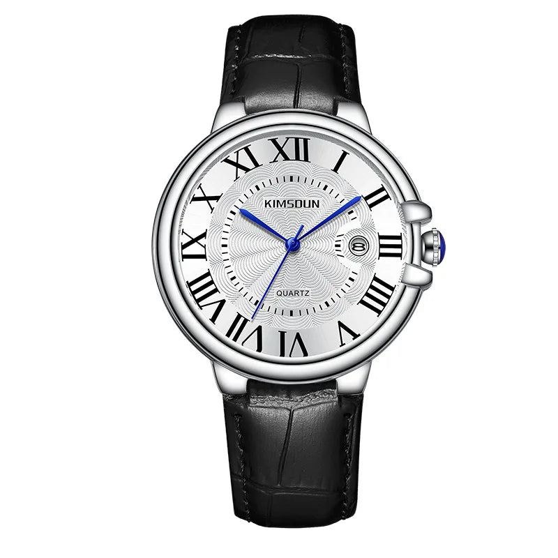 Balloon-style Leisure Men's Quartz Skeleton Watch with Pointer Dial Stainless Steel Band Alloy Case 30M Water Resistance 42mm
