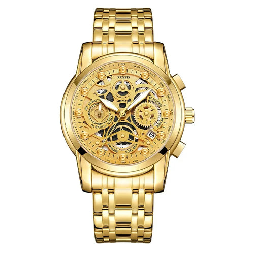 Cross-border Explosions Golden Seton Brand Men's Fashion High-end Luminous Waterproof Hollow Alloy Pointer Stainless Steel Band