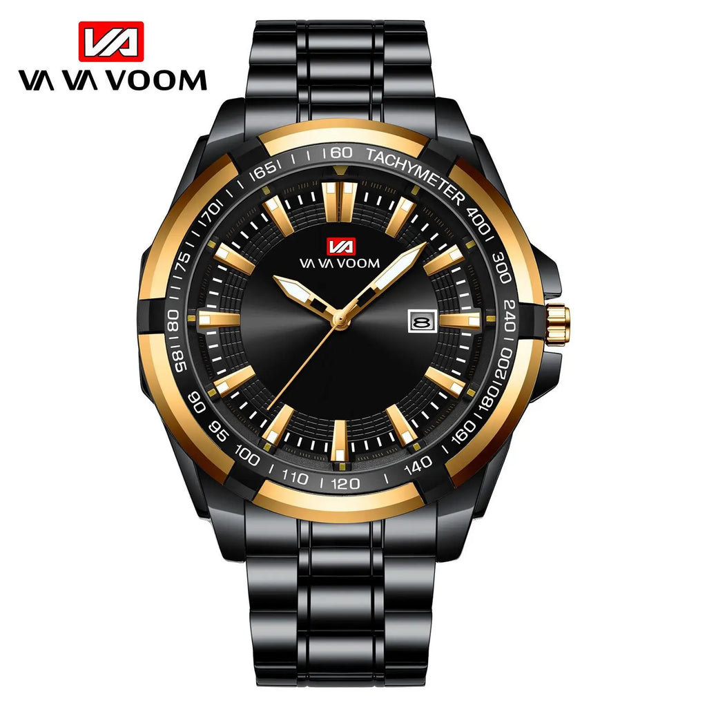 Cross-border Shopee Men's Leisure Calendar Watch 47mm Alloy Stainless Steel Pointer Dial Luminous 30M Water Resistant Quartz