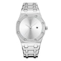 Men's Watch Business Style Quartz Movement Waterproof 30M Alloy Band Octagonal Case 45mm Pointer Tide Black Cool Personality