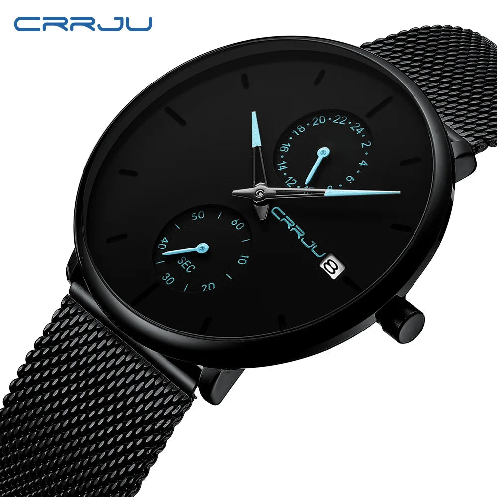 New Luxury Men's Watch Quartz Movement Alloy Case Stainless Steel Band Water Resistant 30M Analog Auto Date Starry Sky Fashion