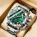 Cross-border Foreign Trade Men's Heart Stainless Steel Quartz Watch Pointer 47mm Multifunctional Luminous 30M Water Resistant