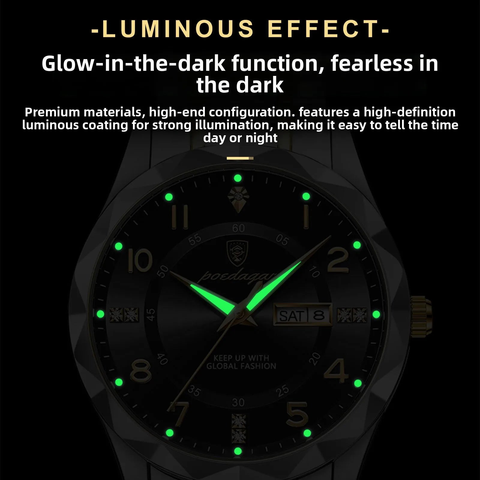 New Men's Luxury Quartz Watch Stainless Steel Band Alloy Case Luminous Waterproof 50m Sapphire Crystal Glass 41mm Pointer