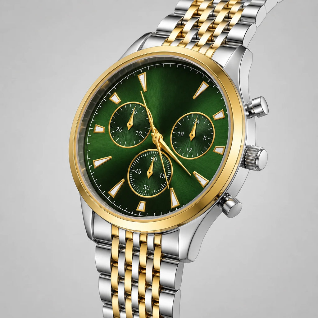 OEM Custom Logo Analog Extra Large Quartz Watch Glass Alloy Case Metal Strap 45mm Splash Resistant Wholesale Business Watch