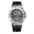 Stainless Steel Mechanical Watch Custom Logo Luminous Hands Pointer 30M Water Resistance Silicone Strap Automatic Movement 42mm