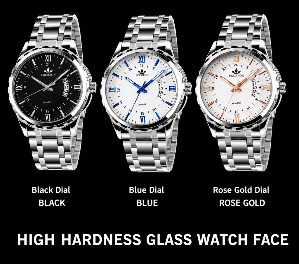 Wholesale Luminous Stainless Steel Calendar Watches Men 40mm Quartz Movement Business Style 10m Water Resistant 9mm New Arrival
