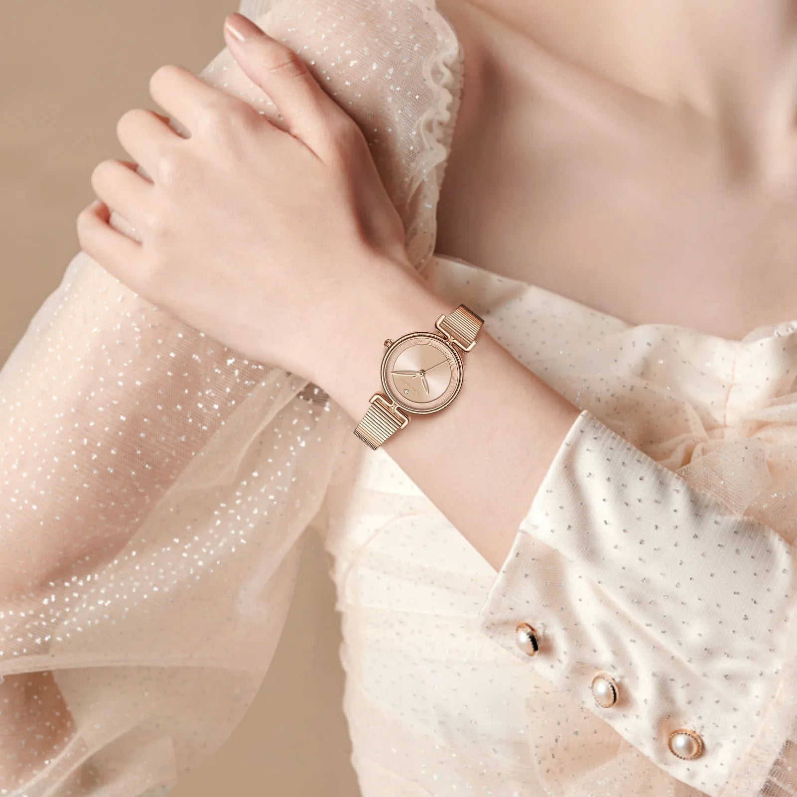 Cross-border New-style Womens Watch Fashionable Minimalist Light Luxury European American Retro Niche Stainless Steel Pointer
