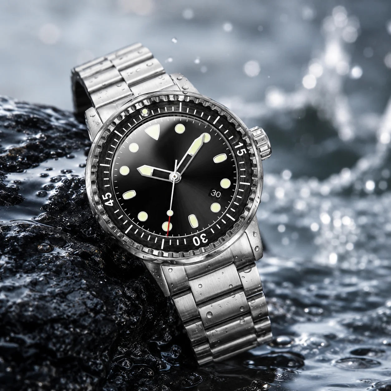 Cross-border Explosion High-end Custom Watch NH35 Automatic Stainless Steel Sapphire Crystal Luminous Sports Diving Men's