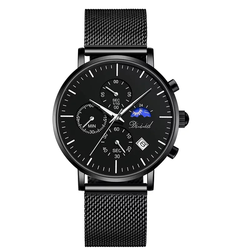 Best-Selling Fashion Luxury Multi-Function Stainless Steel Japanese Citizen Movement Sports Chronograph Watch Men's Pointer Dial
