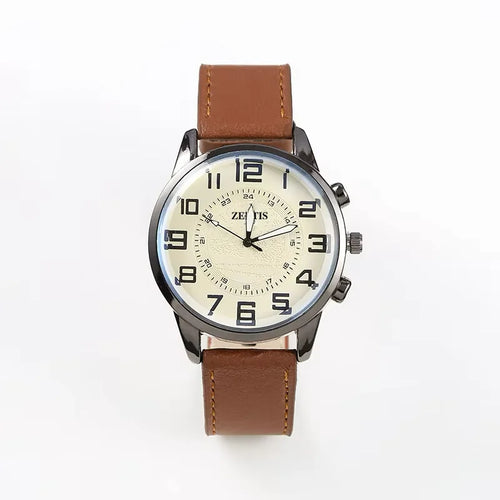 Best-selling Fashionable Business Alloy Minimalist Mens Watch Circular Pin Buckle Casual Vintage Pointer Dial Quartz
