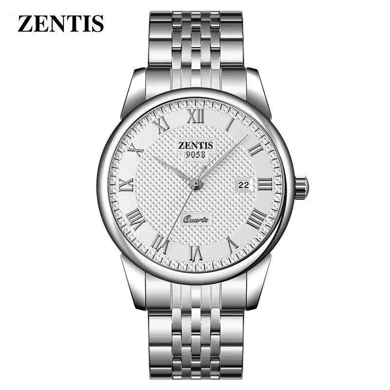 Alloy 38mm Women's Quartz Watch Stainless Steel Band 20mm Glass Dial Round Couple Fashion Cross-Border Hot Wholesale