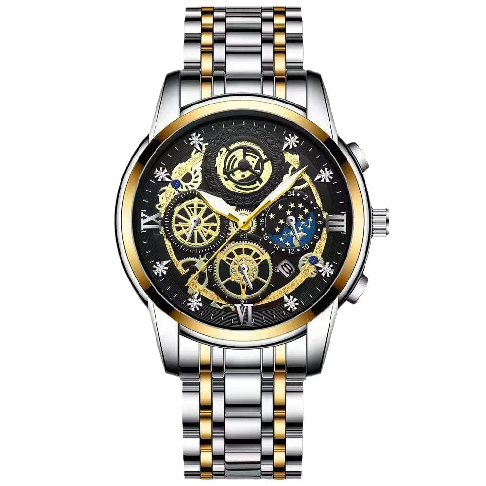 Cross-border Mens Watch New Waterproof Quartz Timepiece Hollowed-out Design Cutting-edge Waterproof Concept 42mm