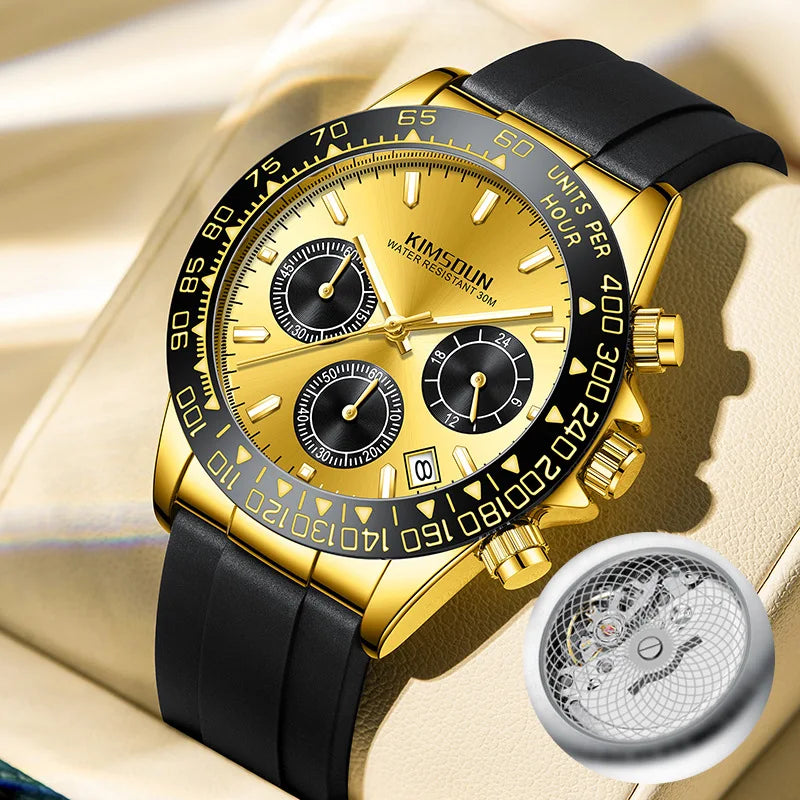 Quartz Chronograph 30M Waterproof Silicone Band -style Business-style