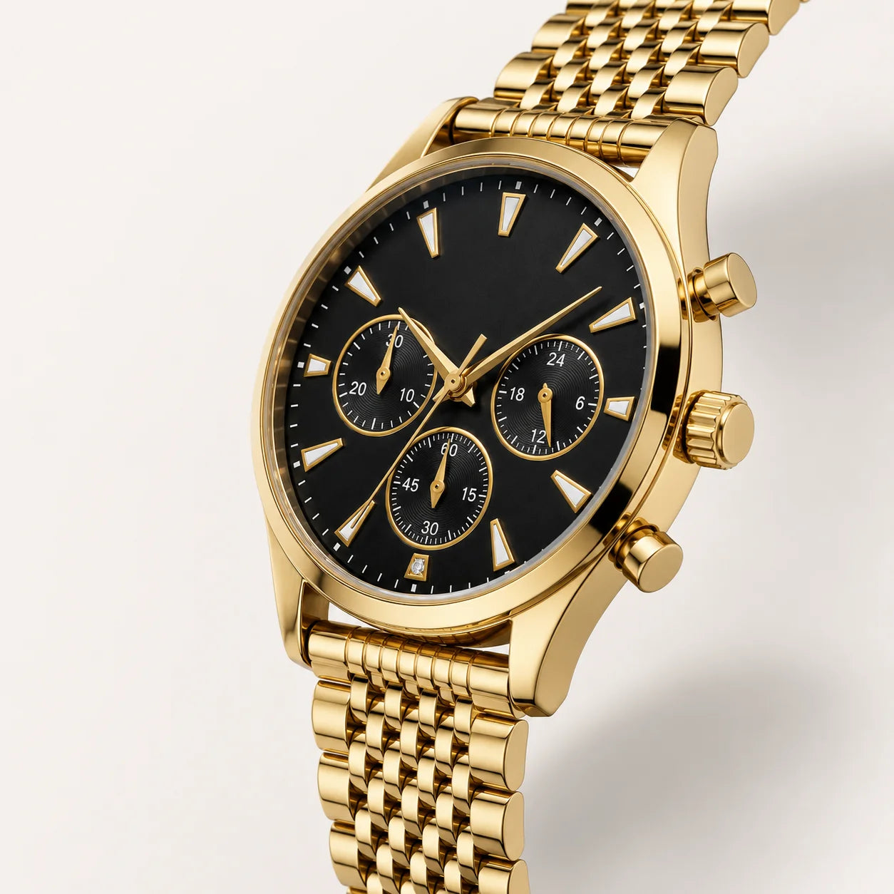 OEM Custom Logo Extra Large Round Quartz Watch Alloy Case Glass Dial Metal Strap 45mm Wholesale Luxury Style Watch