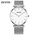 Japanese Movement Luxury Ultra-thin Milan Woven Stainless Steel Mesh Belt Quartz Watch Pointer 30m Water Resistance