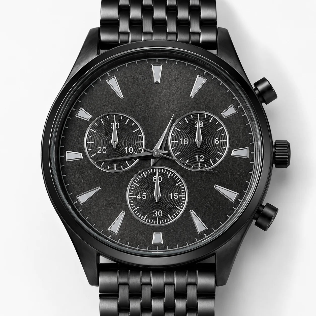 OEM Custom Logo Extra Large Round Quartz Watch Alloy Case Glass Dial Stainless Steel Strap 45mm Wholesale Men's Watch