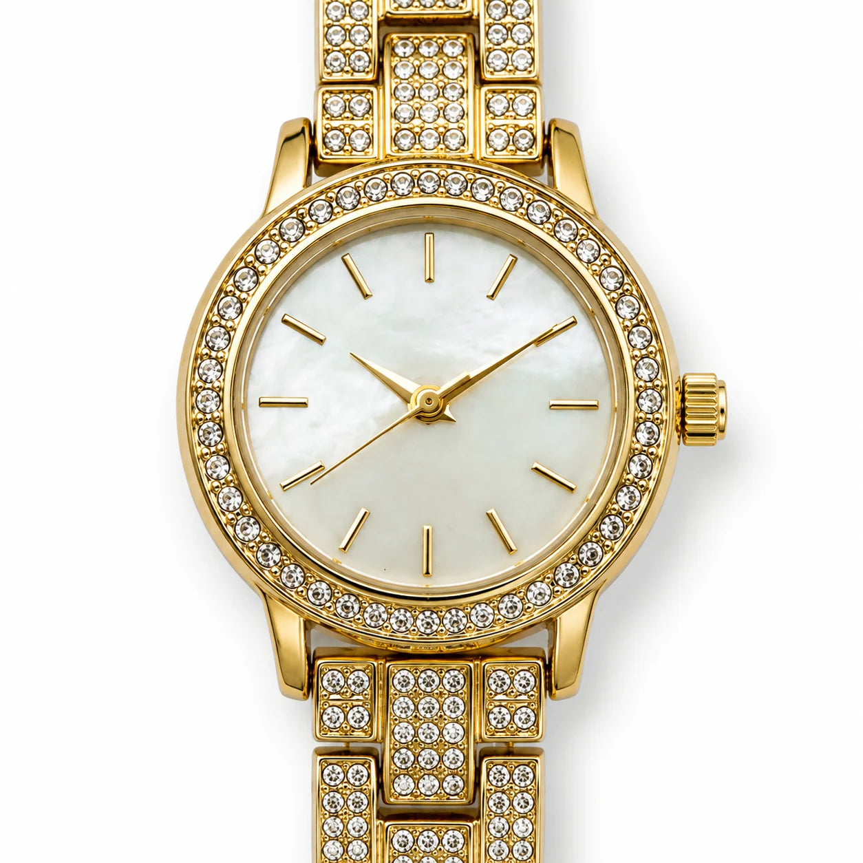 OEM Custom Logo Women's Quartz Analog Glass Dial Round Alloy Case Metal Strap Fashion Wholesale Watch for Ladies