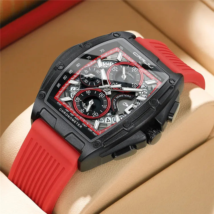 Men's Casual Analog Pearl Quartz Alloy Case Silicone Band Waterproof Watch-Fashionable Minimalist Business Style Personalized