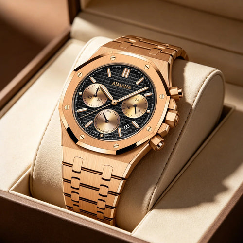 Cross-border New Multi-functional Six-hand Quartz Alloy Mens Watch Trendy Stainless Steel Band Luminous Pointer 9mm Business