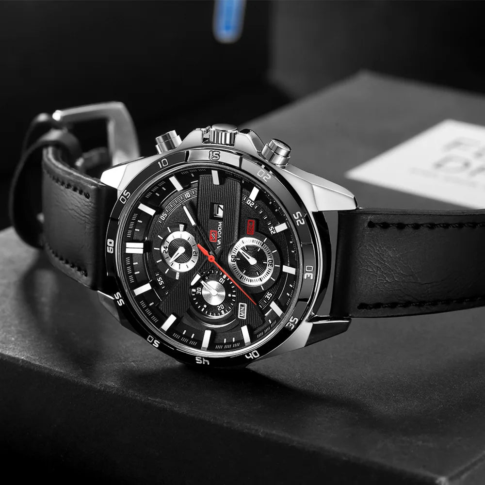 Source Factory Fashion Mens Waterproof Outdoor Sports Casual Student Stainless Steel Strap Alloy Case Pointer Quartz Watch 45mm