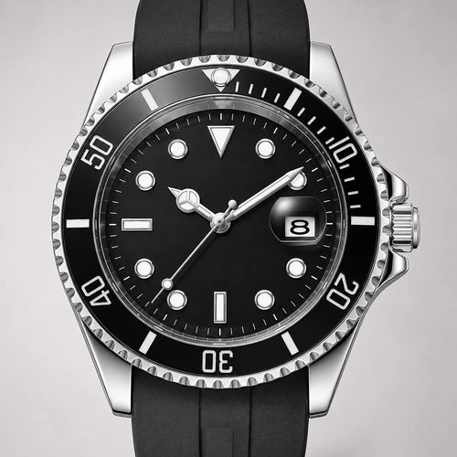 Black Green Cross-Border Kingston Brand Men's Leisure for Luminous Quartz Wristwatch Alloy Case Silicone Band Pointer