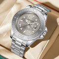Men's Fashionable Alloy Case 43mm Stainless Steel Band Luminous Waterproof Quartz Watch Leisure Style Pointer Dial