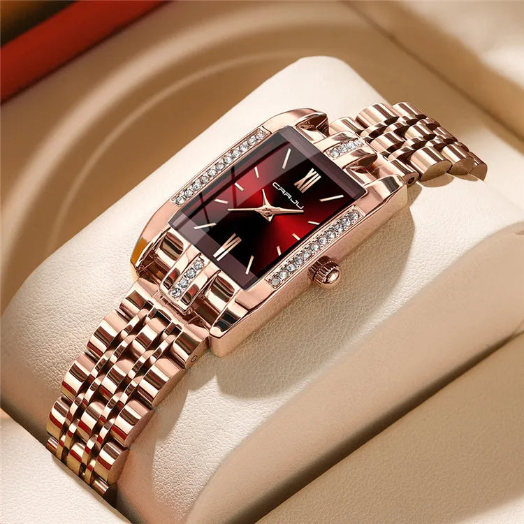 Pearl Quartz Movement Analog Acrylic Band Alloy Square Watch Diamond Accents Water Resistant Fashion Casual Unisex Timepiece