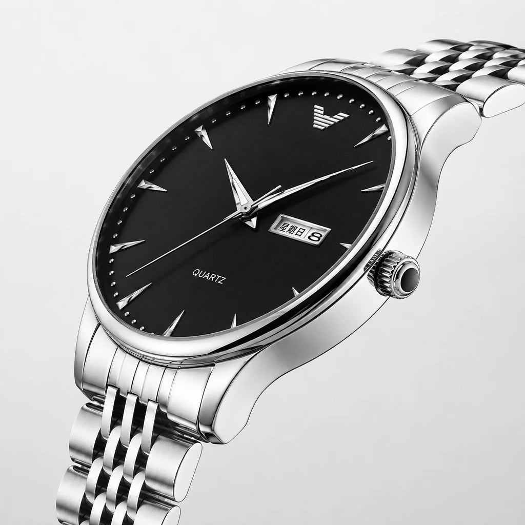 Small-batch Custom Men's Sports Quartz Alloy Case 30M Water Resistant Luminous Stainless Steel Band Watch