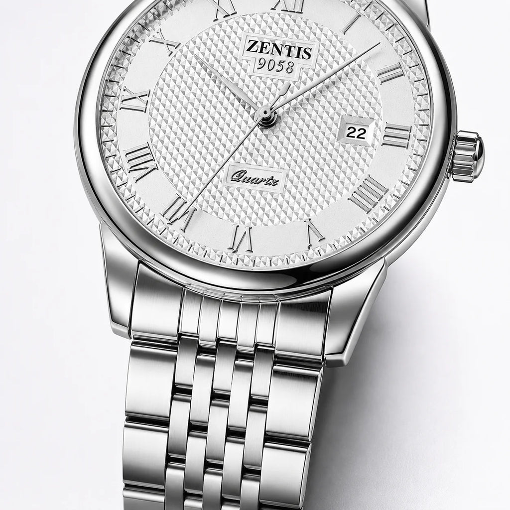 Alloy 38mm Women's Quartz Watch Stainless Steel Band 20mm Glass Dial Round Couple Fashion Cross-Border Hot Wholesale