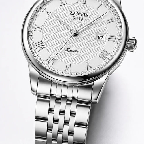 Alloy 38mm Women's Quartz Watch Stainless Steel Band 20mm Glass Dial Round Couple Fashion Cross-Border Hot Wholesale