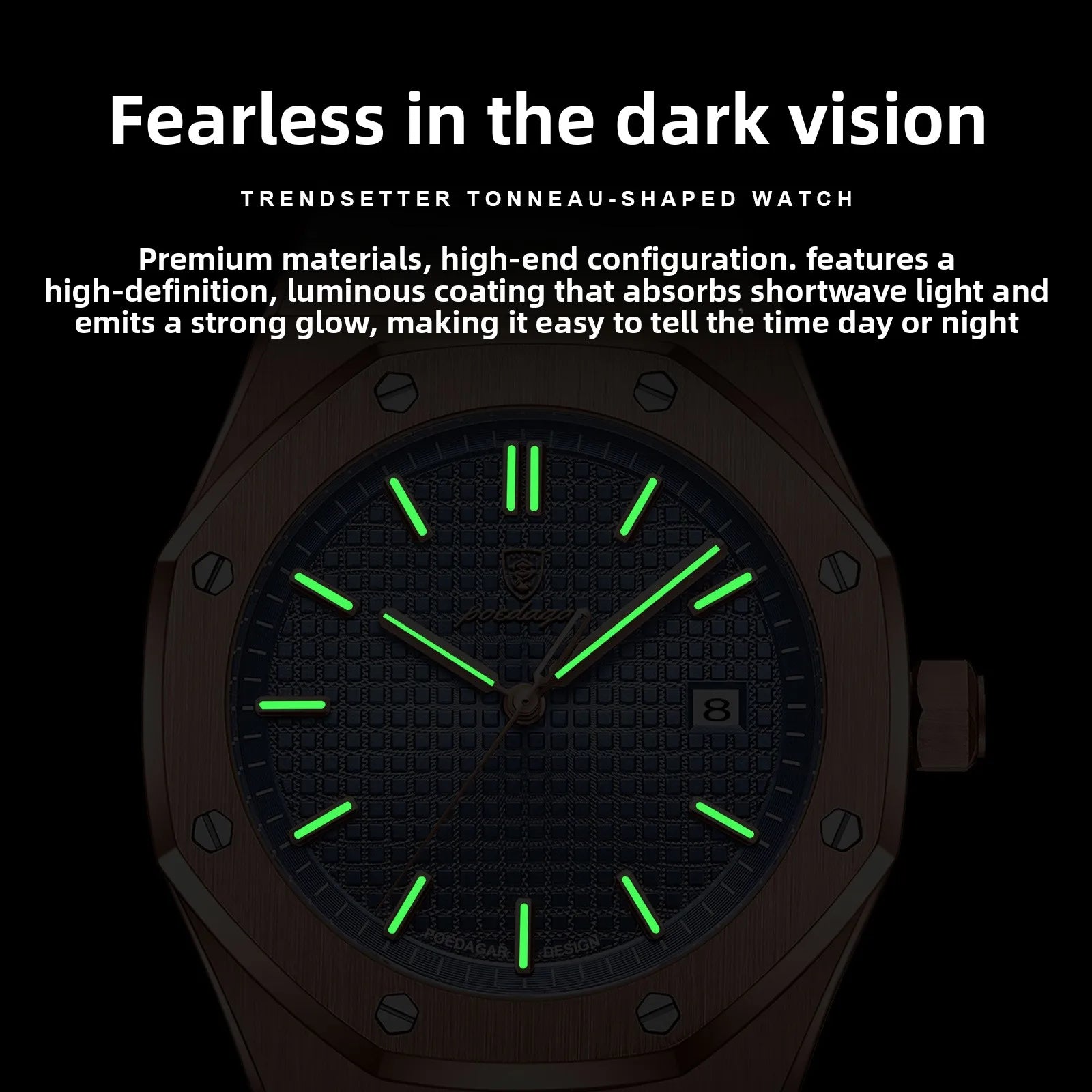 Men's Quartz Watch Waterproof Luminous Fashion New Stainless Steel Band Alloy Case Pointer Dial 50m Water Resistance