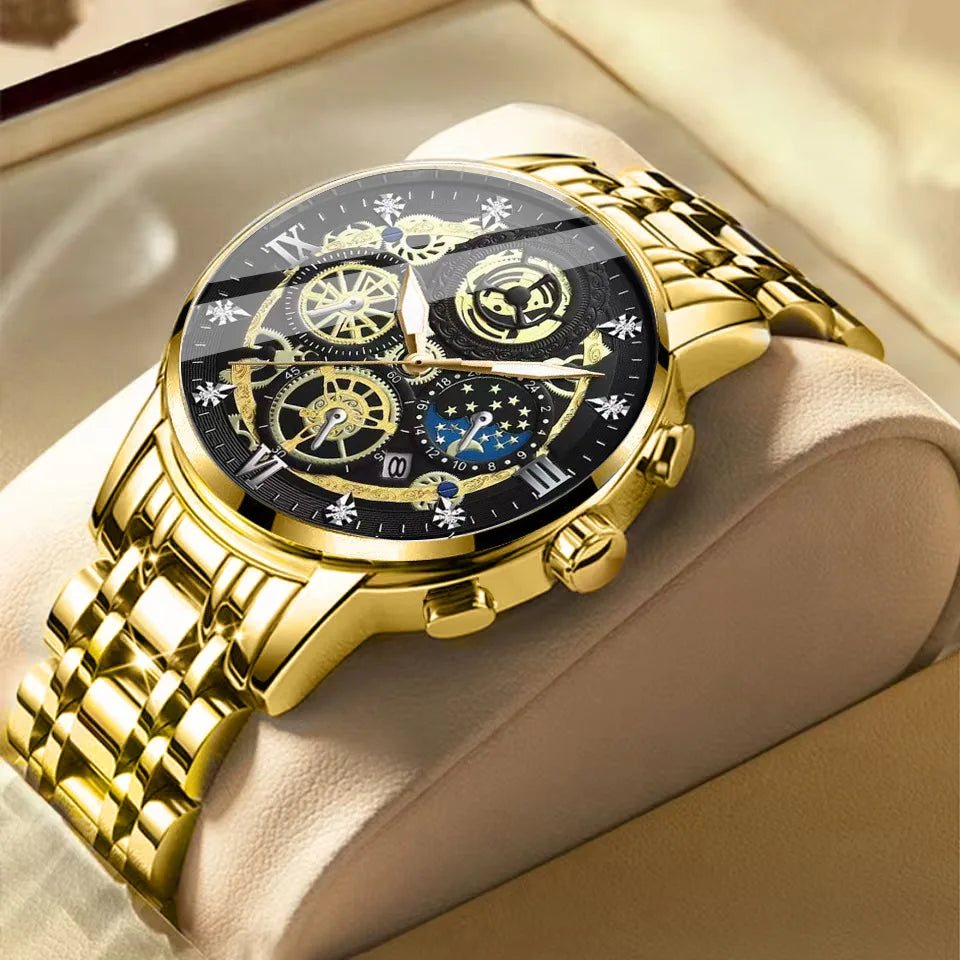 Cross-border Mens Watch New Waterproof Quartz Timepiece Hollowed-out Design Cutting-edge Waterproof Concept 42mm