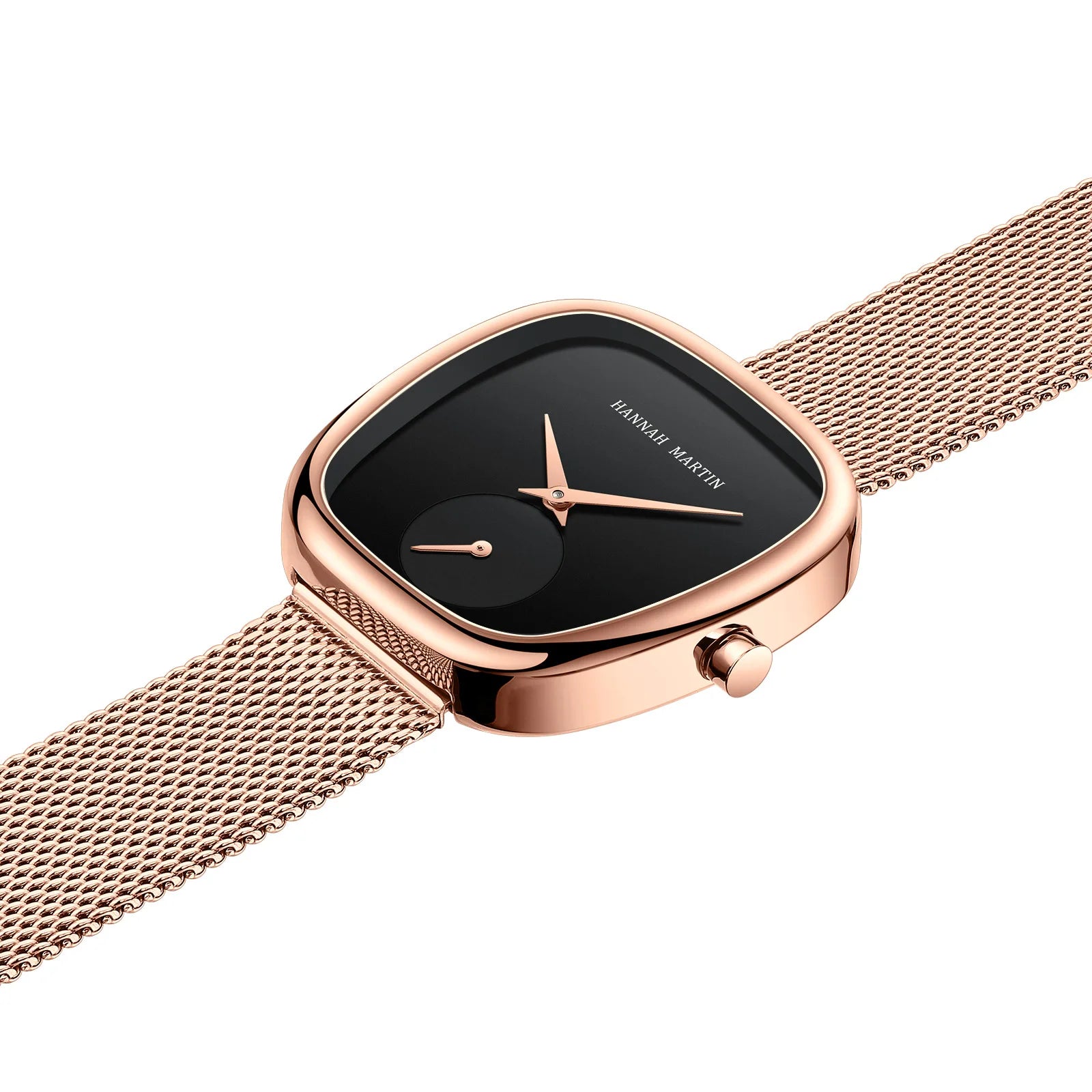 Stainless Steel Women's Quartz Watch Steel Strap Creative Two-Hand Half-Barrel Design European American Fashion Water Resistant