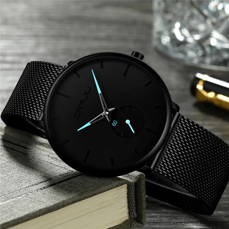 Luxury Men's Watch Japan Quartz Movement Alloy Case Acrylic Dial Window Water Resistant 30M Leisure Style Box Included