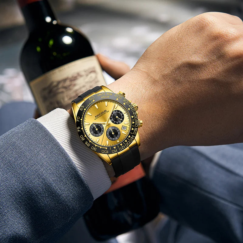 Quartz Chronograph 30M Waterproof Silicone Band -style Business-style