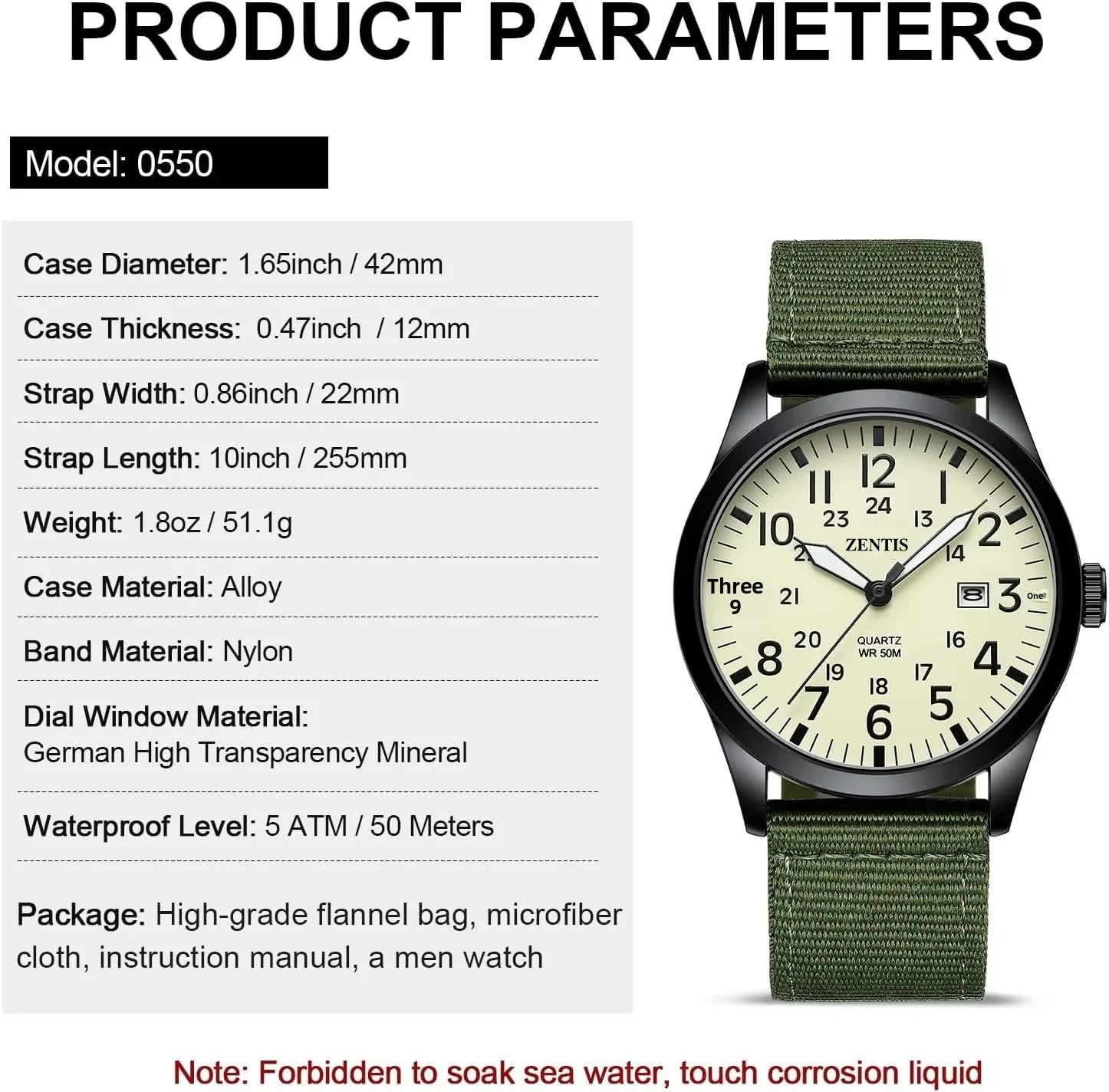 Mens Unisex Military Sport Alloy Case Nylon Strap Luminous Fashion Analog Quartz Watch