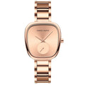 Stainless Steel Women's Quartz Watch Steel Strap Creative Two-Hand Half-Barrel Design European American Fashion Water Resistant
