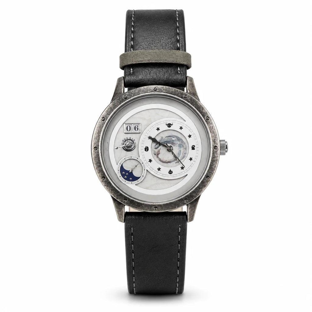 OEM Custom Logo Men's Quartz Watch Round Stainless Steel Case Glass Dial PU Leather Strap Wholesale for Business Casual Wear