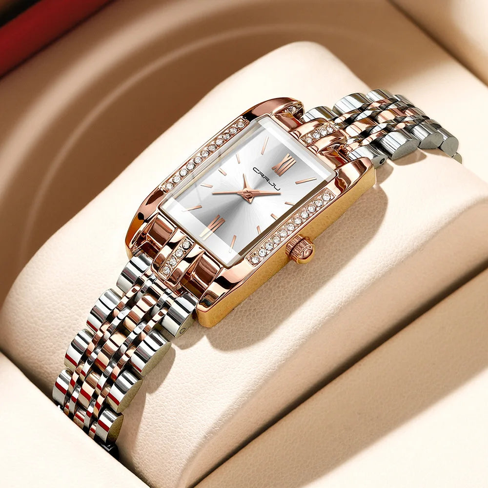Pearl Quartz Movement Analog Acrylic Band Alloy Square Watch Diamond Accents Water Resistant Fashion Casual Unisex Timepiece