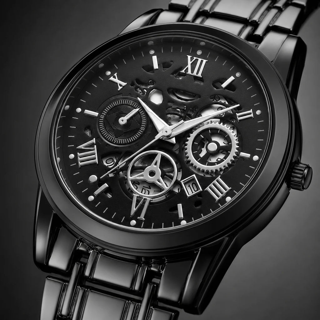 Official Movement Brand Men's Quartz Watch 40mm Alloy Luxury Waterproof Luminous Pointer Dial with Calendar and Stylish Design