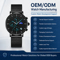 Custom-Made Men's Stainless Steel Band Waterproof Quartz Watch Pointer Luminous Hands 30M Water Resistance Alloy Case Wholesale
