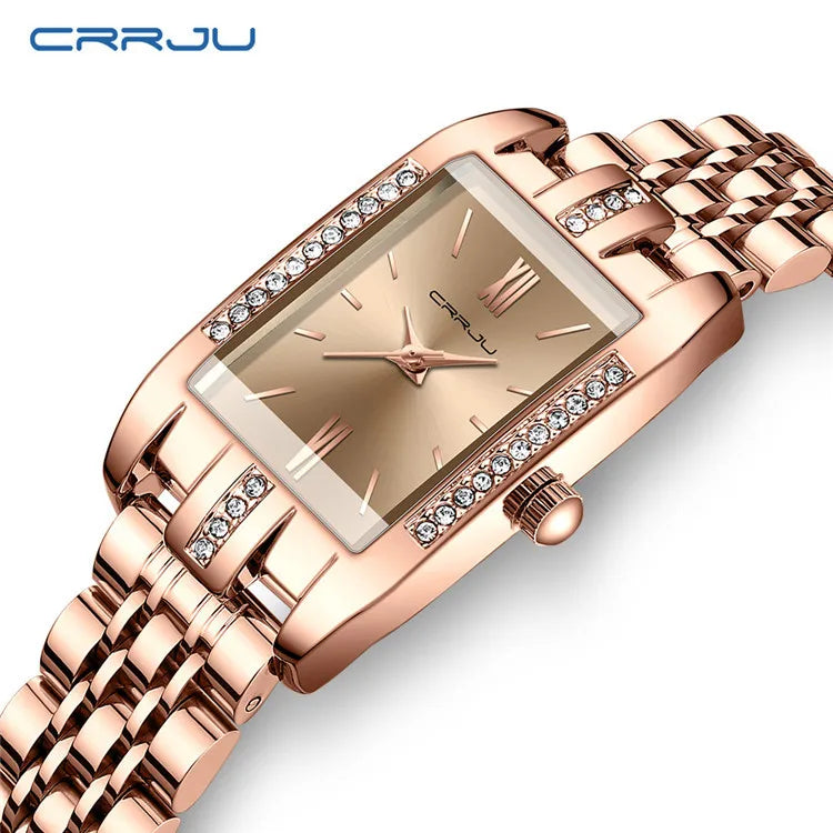 Pearl Quartz Movement Analog Acrylic Band Alloy Square Watch Diamond Accents Water Resistant Fashion Casual Unisex Timepiece