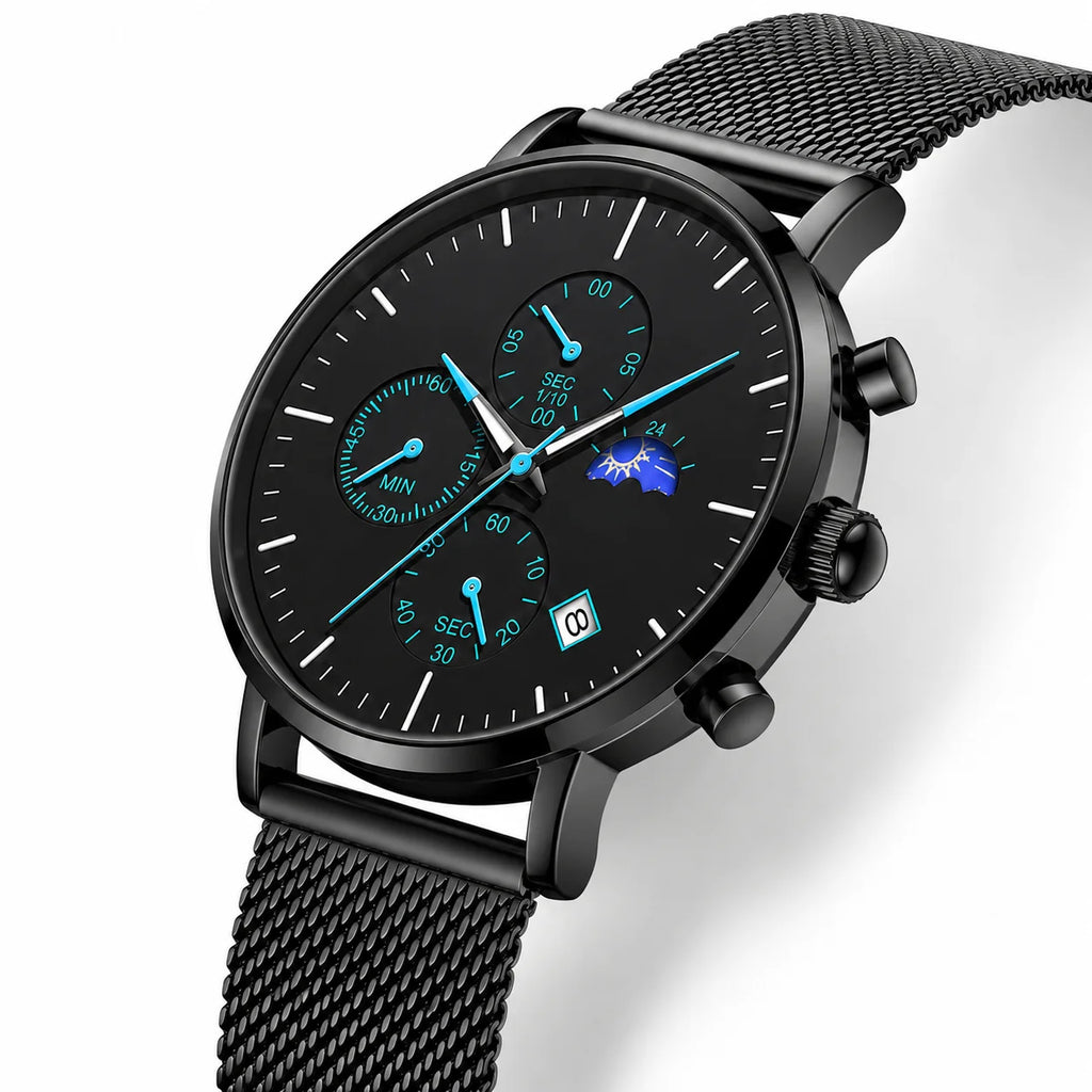 Custom-Made Men's Stainless Steel Band Waterproof Quartz Watch Pointer Luminous Hands 30M Water Resistance Alloy Case Wholesale