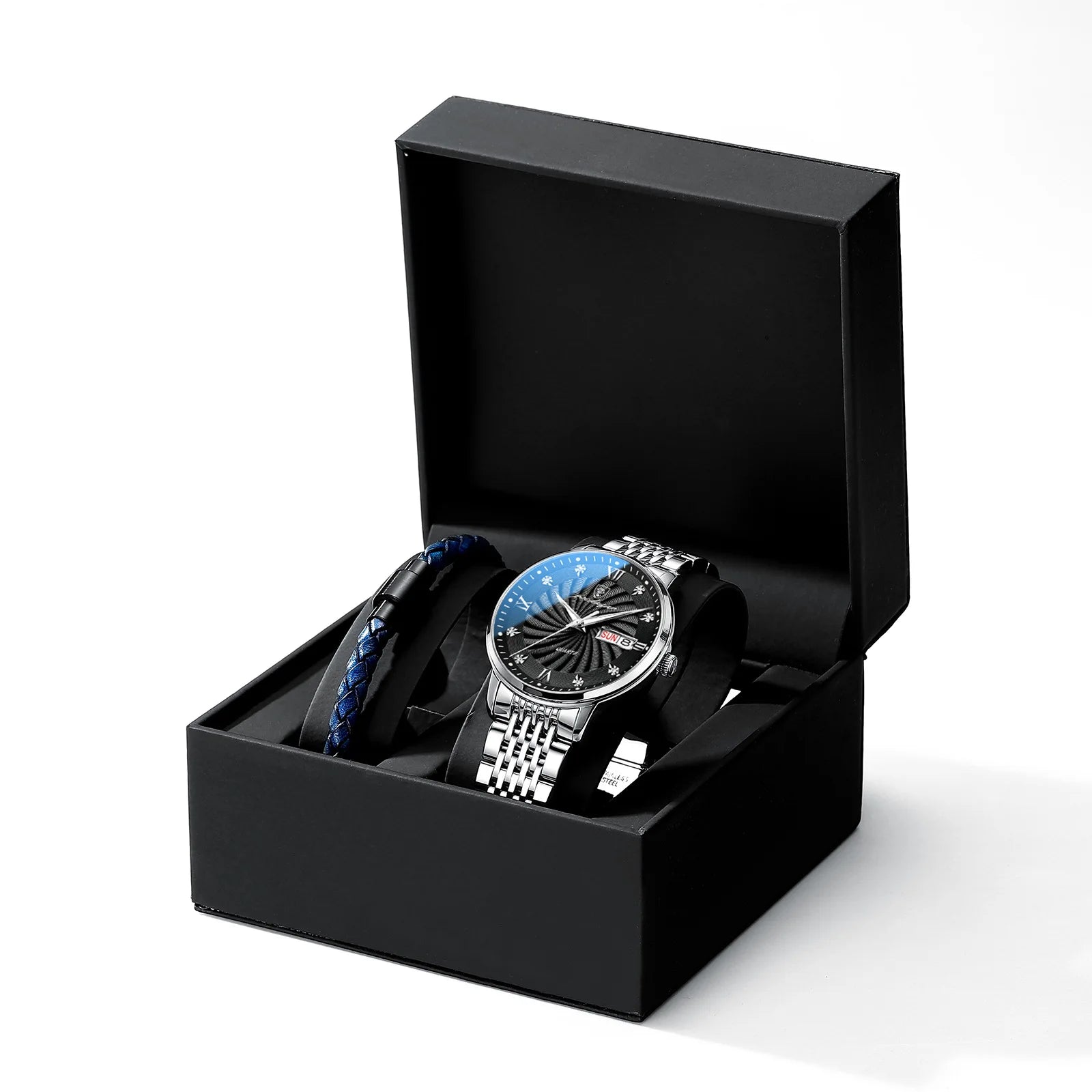 New Men's Luxury Quartz Watch Alloy Stainless Steel Band Sapphire Crystal 42mm Dial Pointer Hands 30M Water Resistant