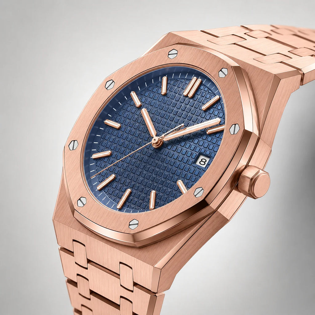 Men's Quartz Watch Waterproof Luminous Fashion New Stainless Steel Band Alloy Case Pointer Dial 50m Water Resistance