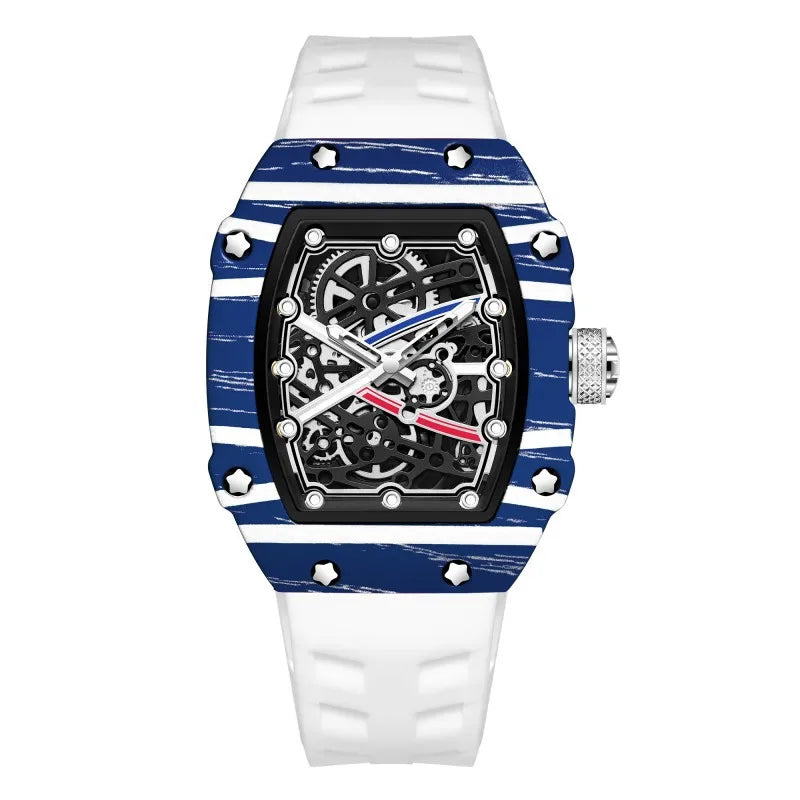 Best-selling Luxury Ultra-thin Barrel-shaped Men's Quartz Wristwatch Pointer Silicone Band 30M Water Resistant Wholesale