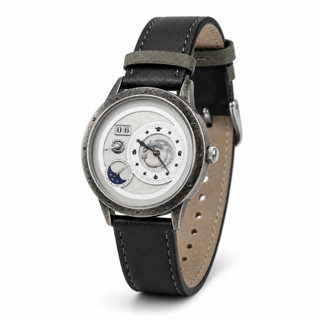 OEM Custom Logo Men's Quartz Watch Round Stainless Steel Case Glass Dial PU Leather Strap Wholesale for Business Casual Wear