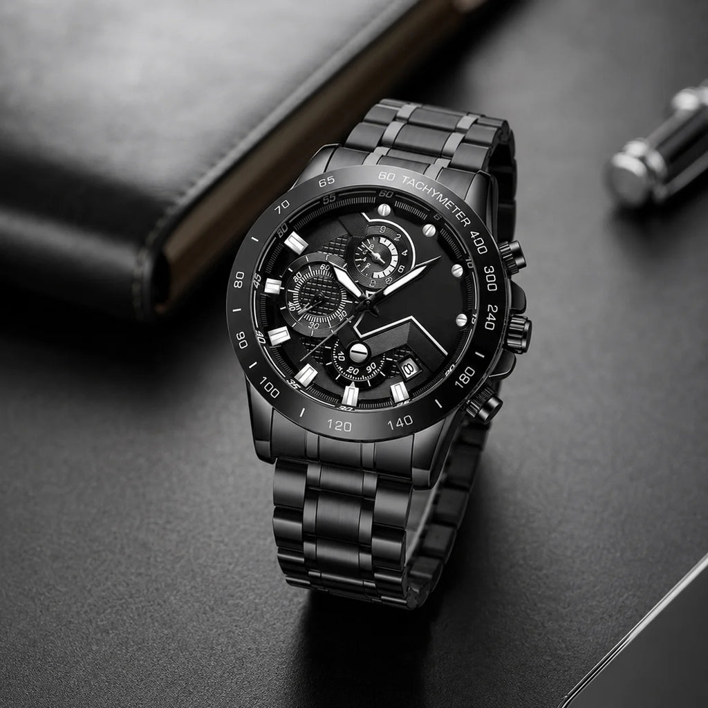 Factory-Supported Stainless Steel Watch Customization Small-Lot OEM/ODM Logo Quartz Fashion Men's Timepieces 44mm Pointer Dial
