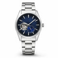 Premium Men's 10m Water Resistant Alloy Case Stainless Steel Strap Round Business-Style Mechanical Watch with Hidden Clasp