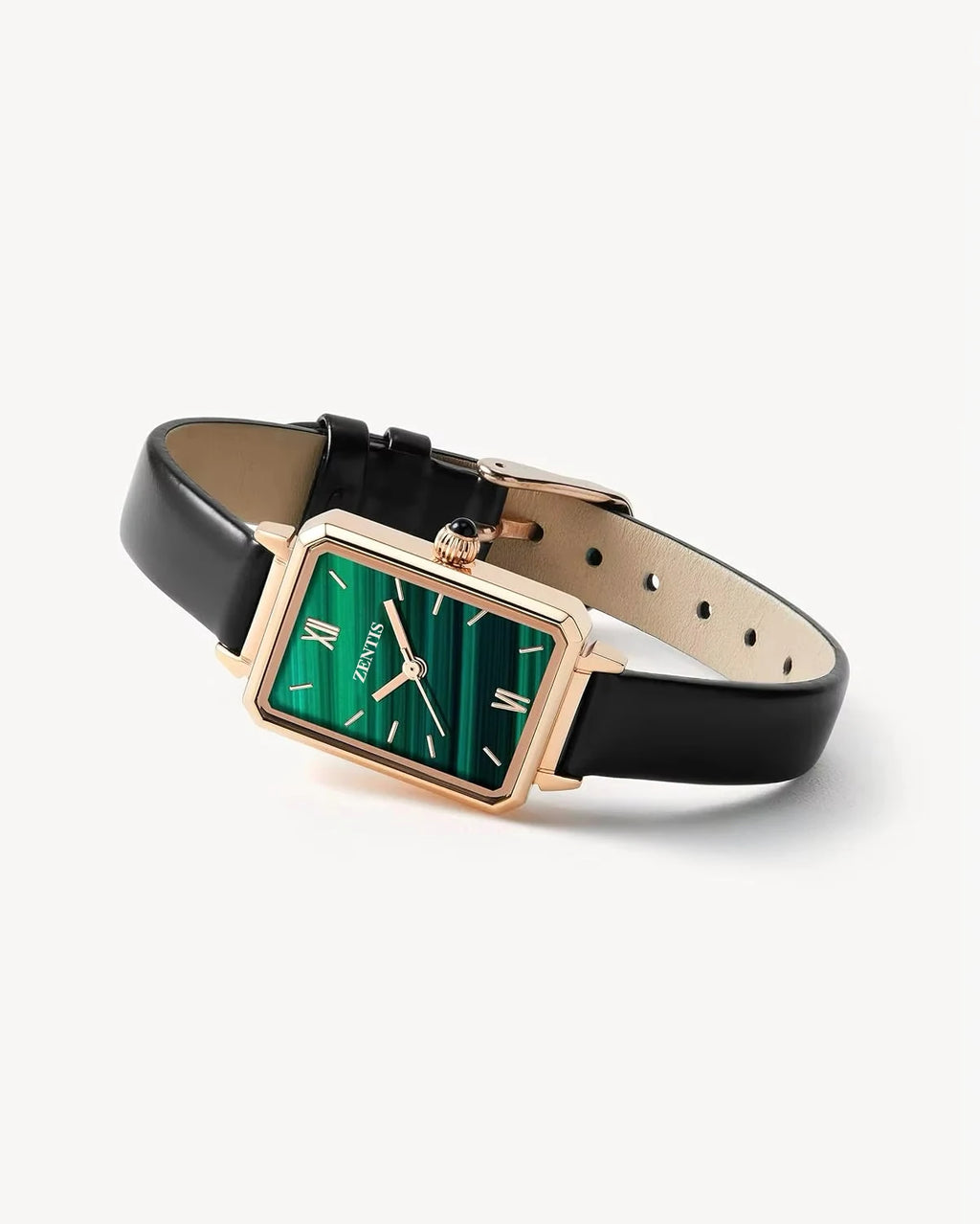 Women's Eco-Friendly Alloy Analog Wrist Watch Green Malachite Dial Stylish for Elegant Ladies & Loved Ones Includes Batteries